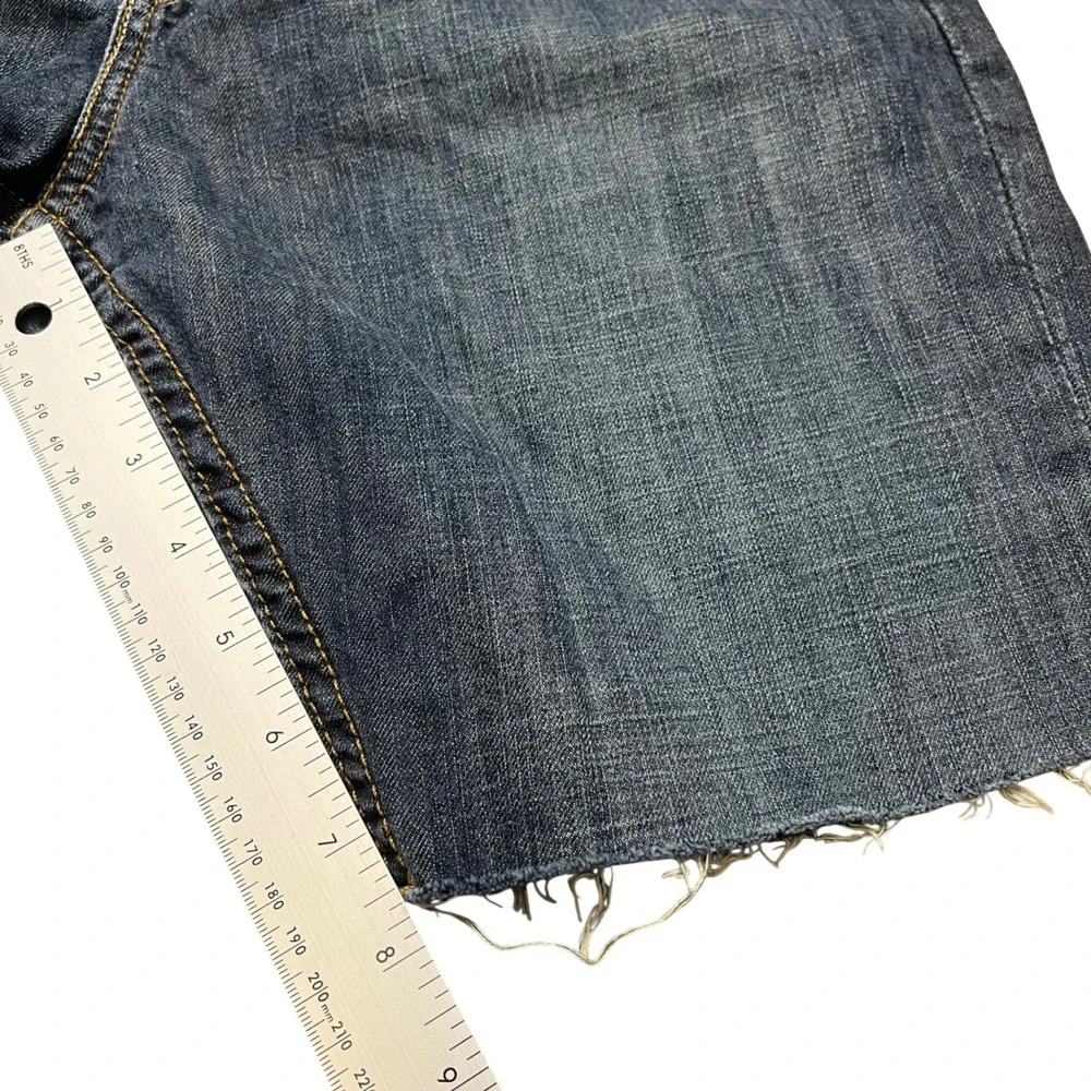 Levi's 527 Cut-Off Denim Shorts Mens 30‎ Dark Wash Raw Hem Jorts Blue